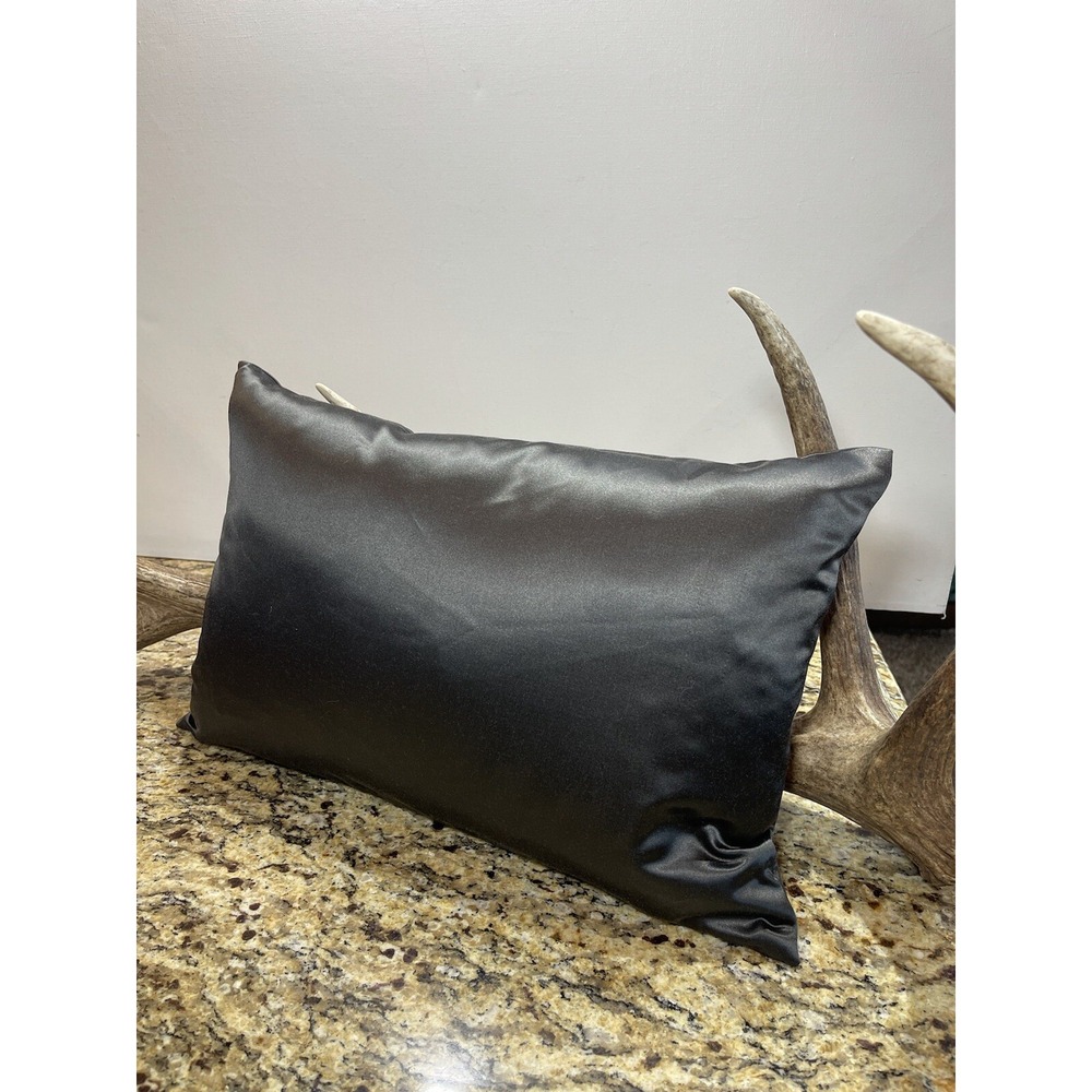 Ann Gish Black/Brown Rectangular Accent Throw Pillow Goose Feather Insert 12x18